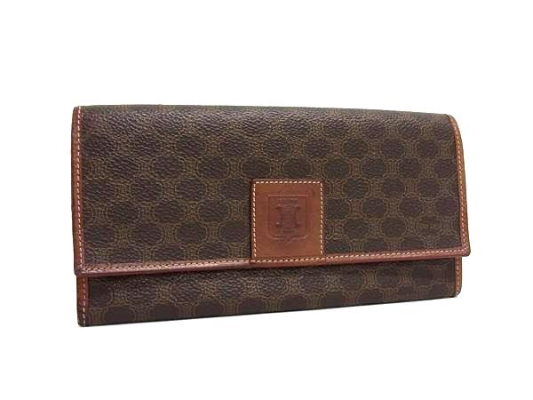 【極美品】セリーヌ マカダム柄 キャンバス ベージュ ピンク 三つ折り財布108 極美品】セリーヌ マカダム柄 キャンバス ベージュ ピンク 三つ折り