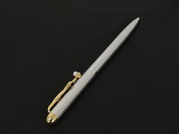 pleasure-Store 楽天市場店の■極美品■ MIKIMOTO ミキモト 本真珠 アコヤ真珠 パール 約3mm ツイスト式 ボールペン 筆記用具 文房具 シルバー系 DM7723｜アングル2