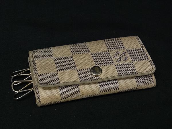 LOUIS VUITTON ルイヴィトン N60020 ダミエアズール ミュルティクレ4 4連 キーケース 鍵入れ メンズ レディース アイボリー系 DM7727