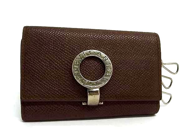 BVLGARI ブルガリブルガリ レザー 6連 キーケース 鍵入れ メンズ レディース ブラウン系 DN2251