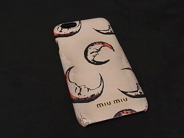 miumiu ミュウミュウ ERI WAKIYAMAコラボ レザー iPhone 6 対応 アイフォンケース スマホケース ライトピンク系 DM7778