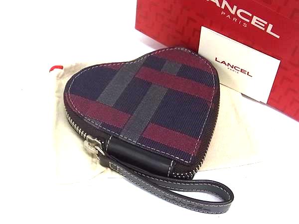 乐天商城 - ■美品■ LANCEL ランセル キャンバス ハート コインケース コインパース 小銭入れ レディース パープル系 DM8408