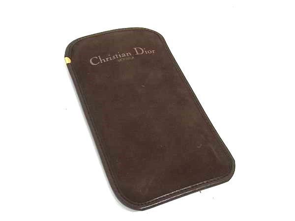 ChristianDior クリスチャンディオール スエード メガネケース 眼鏡ケース 眼鏡入れ レディース ブラウン系 DM8409