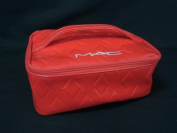 ■美品■ M 8729 A 8729 C マック PVC バニティバッグ メイクボックス 化粧ポーチ マルチケース 小物入れ レッド系 DM8960