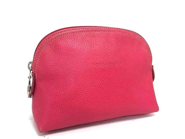 樂天商城 - LONGCHAMP ロンシャン レザー メイクポーチ マルチケース 小物入れ レディース ワインレッド系 DM8962
