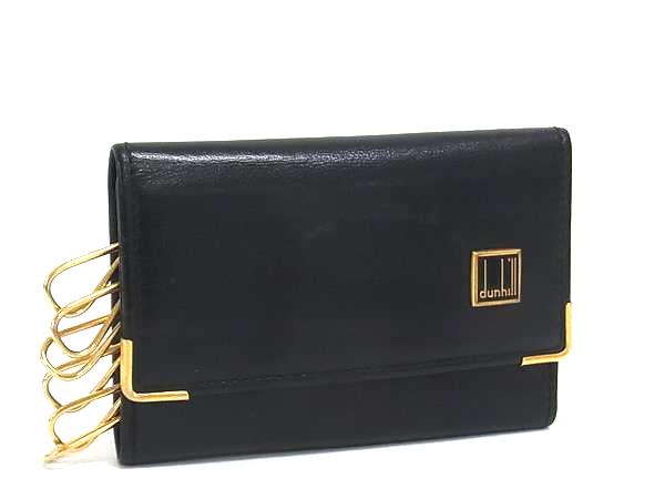 ■美品■ dunhill ダンヒル コンフィデンシャル レザー 6連 キーケース 鍵入れ メンズ ブラック系 DM8974