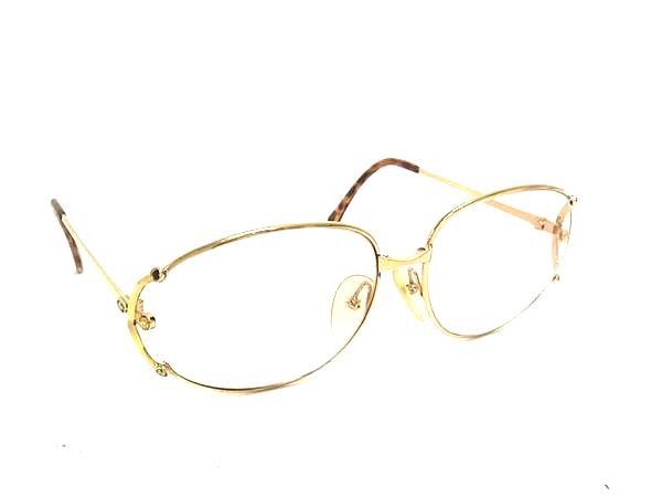 ChristianDior ディオール 度入り サングラス 眼鏡 めがね レディース メンズ ゴールド系 DM8981