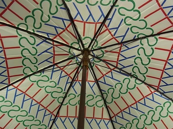 YVESSAINTLAURENT イヴサンローラン 折りたたみ傘 折り畳み傘 雨傘 高級傘 アンブレラ レディース レッド系×マルチカラー DK4281