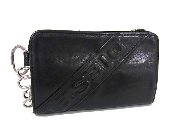 DIESEL ディーゼル レザー 4連 キーケース コインケース コインパース 小銭入れ 鍵入れ メンズ ブラック系 DK5367