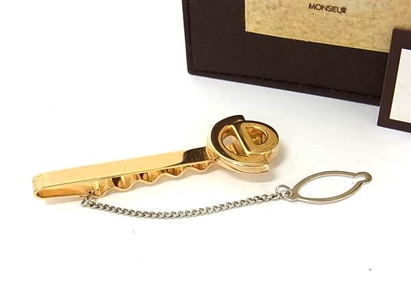 ChristianDior クリスチャンディオール ネクタイピン タイクリップ アクセサリー ビジネス 紳士 メンズ ゴールド系 DK6121