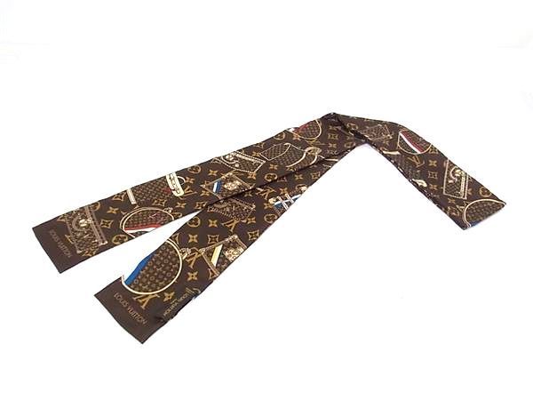 ■新品同様■ LOUIS VUITTON ルイヴィトン M72395 バンドー モノグラム トランクス シルク100% リボンスカーフ ブラウン系 FZ7109