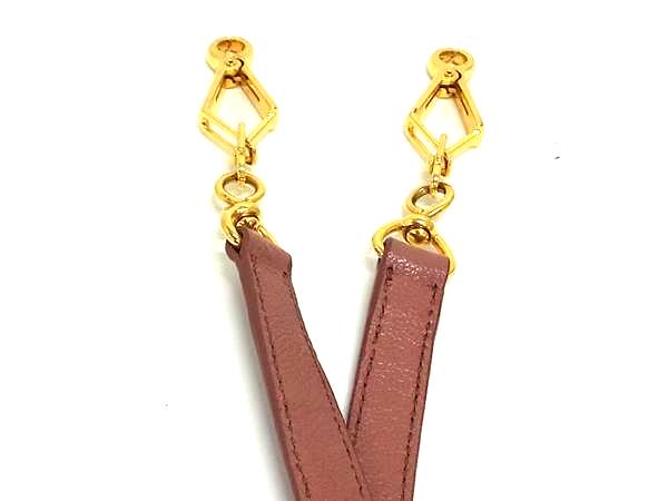■極美品■ miumiu ミュウミュウ レザー バッグ用 ショルダーストラップ 斜め掛け 肩掛け ピンク系 BS0407