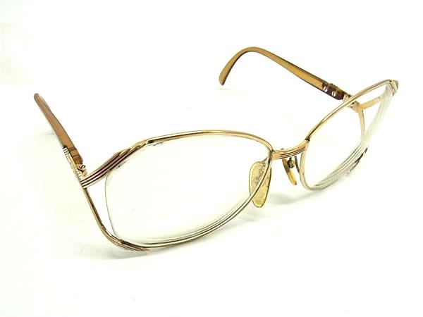 ChristianDior ディオール 2227 48 55□16 度入り メガネ 眼鏡 めがね メンズ レディース ゴールド系 DJ8606