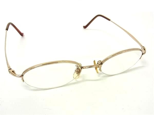 ■美品■ BURBERRY バーバリー ノバチェック 度入り めがね メガネ 眼鏡 レディース ゴールド系×レンズ クリア DJ8764