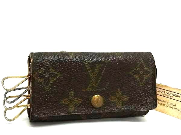 LOUIS VUITTON ルイヴィトン M62631 モノグラム ミュルティクレ4 4連 キーケース 鍵入れ メンズ レディース ブラウン系 DK0111