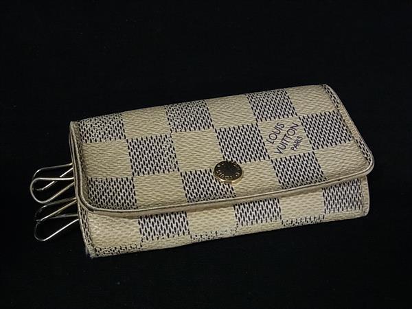 LOUIS VUITTON ルイヴィトン N60020 ダミエアズール ミュルティクレ4 4連 キーケース 鍵入れ レディース メンズ アイボリー系 DK0154