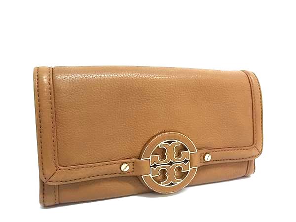 TORY BURCH トリーバーチ レザー 二つ折り 長財布 ウォレット 小銭入れ 札入れ カード入れ レディース ブラウン系 DK0166