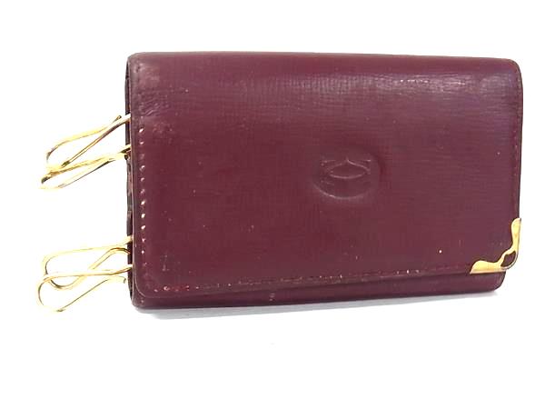 Cartier カルティエ マストライン レザー 6連 キーケース 鍵入れ メンズ レディース ボルドー系 DK1025