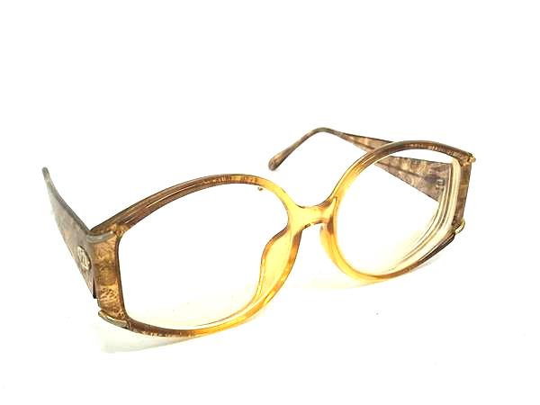 ChristianDior ディオール 2592A 31 57□14 度入り メガネ 眼鏡 めがね レディース クリアブラウン系 DM9019