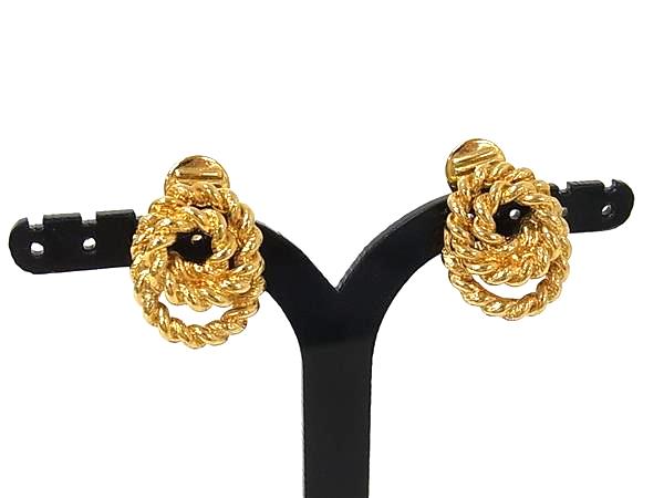 ■美品■ MONET モネ クリップ式 イヤリング アクセサリー レディース ゴールド系 DM9039