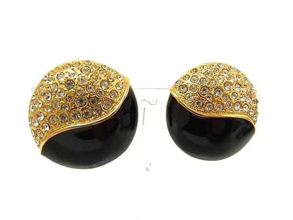 樂天商城 - ■美品■ HANAE MORI ハナエモリ クリップ式 イヤリング アクセサリー レディース ゴールド系×ブラック系 DM9063