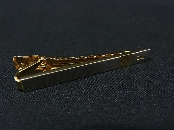 ■美品■ ChristianDior クリスチャンディオール タイクリップ ネクタイピン アクセサリー ビジネス シルバー系×ゴールド系 DM9203