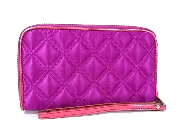 MARC BY MARC JACOBS マークバイマークジェイコブス サテン キルティング ラウンドファスナー 長財布 ウォレット パープル系 DM9256