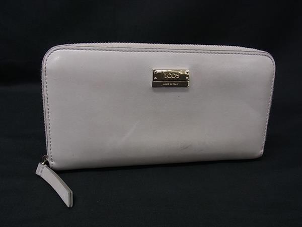 未使用 トッズ TODS 2つ折り財布 ラウンド ファスナー グレー トッズ TOD'S TODS 二つ折り財布 XAWDBMAI200 UPP レザー ウォレット