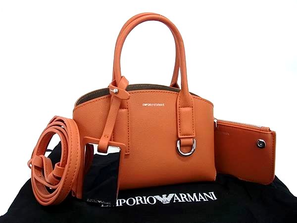 ■新品■未使用■ EMPORIO ARMANI エンポリオアルマーニ ポリウレタン 2WAY ショルダー ハンドバッグ ポシ..