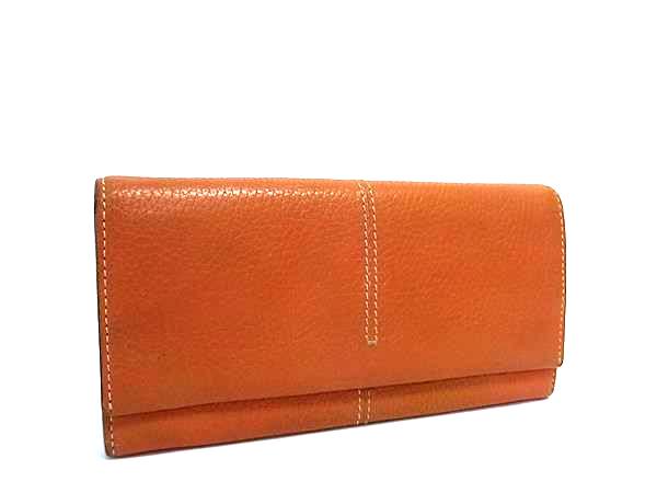 樂天商城 - ■美品■ TODS トッズ レザー 二つ折り 長財布 ウォレット 小銭入れ 札入れ カード入れ レディース メンズ オレンジ系 DM9318
