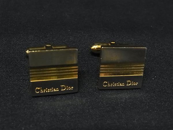 ■美品■ ChristianDior クリスチャンディオール ヴィンテージ カフス カフリンクス アクセサリー ゴールド系×シルバー系 DM9489