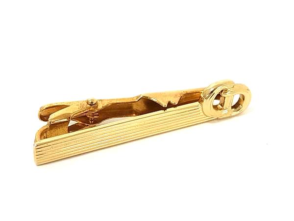 ■美品■ ChristianDior クリスチャンディオール ヴィンテージ ネクタイピン タイクリップ アクセサリー メンズ ゴールド系 DM9550