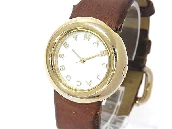 乐天商城 - MARC BY MARC JACOBS マークバイマークジェイコブス MBM8520 SS×レザー クォーツ 3気圧防水 腕時計 ウォッチ ブラウン系 DM9601