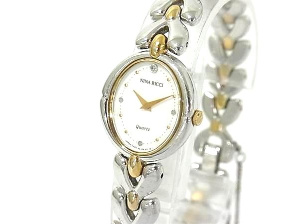 NINA RICCI ニナリッチ 2P20-6200 SS クォーツ 腕時計 ウォッチ レディース シルバー系×ゴールド系 DM9602