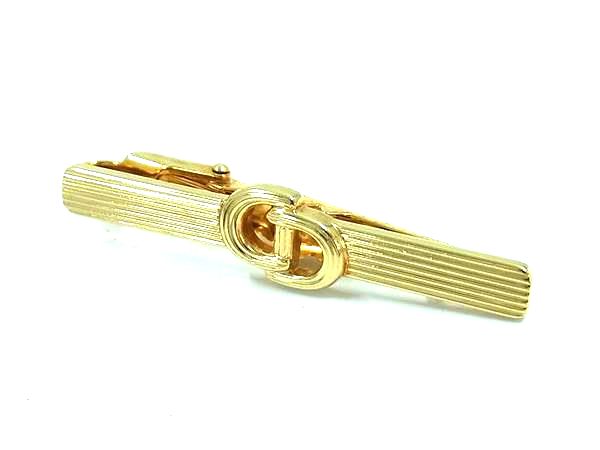 ■美品■ ChristianDior ディオール ヴィンテージ ネクタイピン タイクリップ アクセサリー ビジネス 紳士 メンズ ゴールド系 DK7204