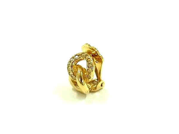 珍珠 - ■美品■ ChristianDior ディオール ヴィンテージ 片耳のみ ラインストーン クリップ式 イヤリング アクセサリー ゴールド系 DK7260