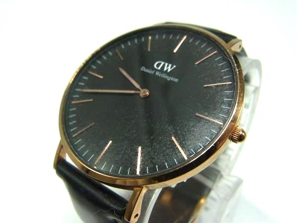 樂天商城 - Daniel Wellington ダニエル ウェリントン レザー 3気圧防水 腕時計 ウォッチ レディース ブラック系×ゴールド系 DM8797