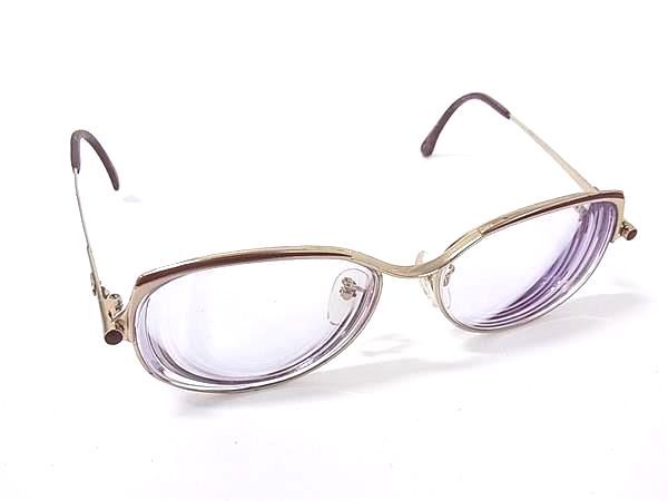 Sunglasses - ■美品■ YVESSAINTLAURENT イヴサンローラン 度入り メガネ 眼鏡 めがね レディース ゴールド系×ボルドー系 DM9657