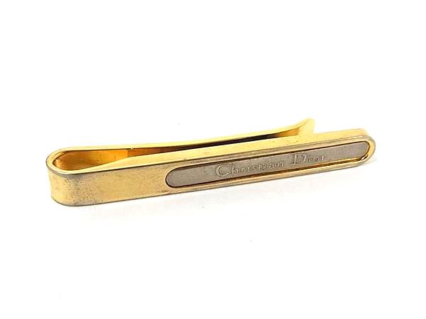 乐天商城 - ChristianDior ディオール ヴィンテージ ネクタイピン タイクリップ アクセサリー 紳士 メンズ ゴールド系×シルバー系 DM9701