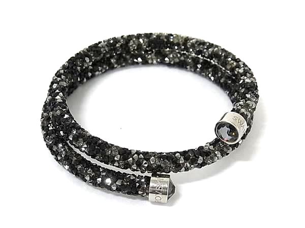 乐天商城 - SWAROVSKI スワロフスキー スターダスト 2連 ブレスレット アクセサリー レディース ブラック系×シルバー系 DM9804