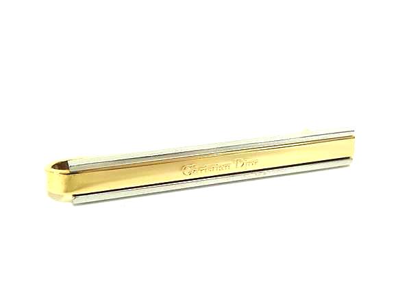 ■美品■ ChristianDior クリスチャンディオール ヴィンテージ ネクタイピン タイクリップ アクセサリー ゴールド系 シルバー系 DN0456