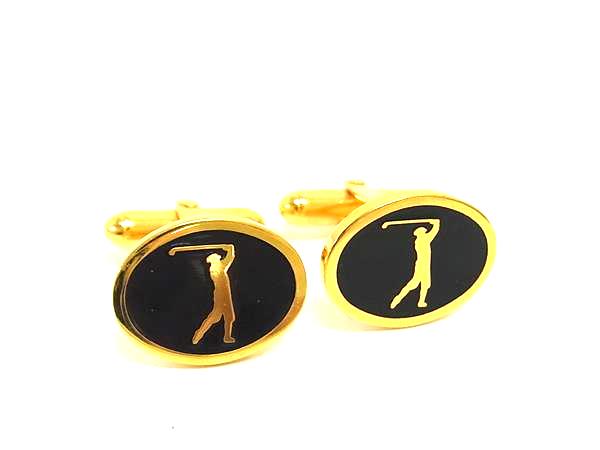 ■美品■ ChristianDior クリスチャンディオール ヴィンテージ カフリンクス カフスボタン アクセサリー ブラック系 ゴールド系 DN0478