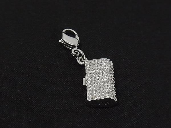 ■極美品■ SWAROVSKI スワロフスキー ラインストーン バッグモチーフ チャーム アクセサリー レディース シルバー系 DN0485