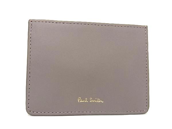 ポールスミス 名刺入れ ■新品同様■ Paul Smith ポールスミス レザー カードケース 定期入れ 名刺入れ レディース グレージュ系×ピンク系 AP9507