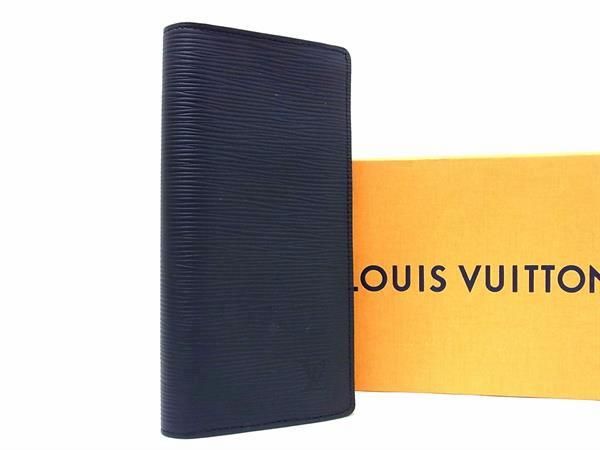 ルイヴィトン エピ財布（メンズ） ■極美品■ LOUIS VUITTON ルイヴィトン M60622 エピ ポルトフォイユ ブラザ 二つ折り 長財布 ウォレット ブラック系 AT7669