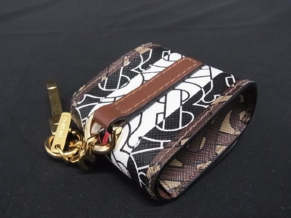 極美品 BURBERRY バーバリー レザー AirPodsケース エアポッズケース イヤホンケース ブラック系×ホワイト系 C ypeace2015-10004673 pleasure-Store 楽天市場店 サンプル画像2