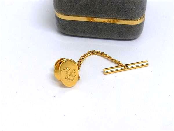 ■美品■ ChristianDior クリスチャンディオール タイタック ネクタイピン アクセサリー ビジネス 紳士 メンズ ゴールド系 DJ2133