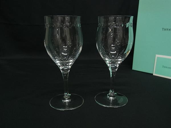 ■新品同様■ TIFFANY＆Co ティファニー スウィング ワイングラス ペアグラス 食器 テーブルウェア 2客セット クリア BR0548