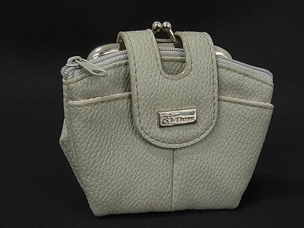 ■美品■ B-THREE ビースリー レザー がま口 コインケース コインパース 小銭入れ レ...
