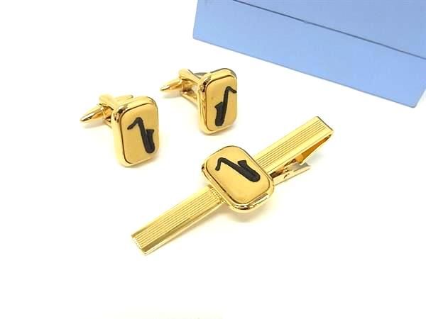 WEDGWOOD ウェッジウッド カフスボタン カフリンクス ネクタイピン タイクリップ アクセサリー 2点セット 紳士 メンズ ゴールド系 DK5335